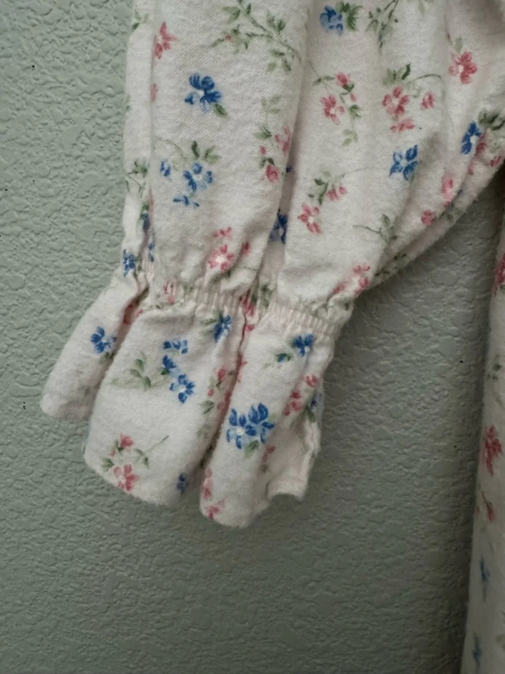 Erika Taylor Cotton Flannel Nightgown Floral Print Large Cottagecore Victorian